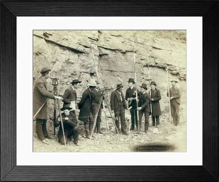Framed Print : Deadwood Central RR Engineer Corps, 1888. Creator: John C. H. Grabill Framed Print : Deadwood Central RR Engineer Corps, 1888. Creator: John C. H. Grabill