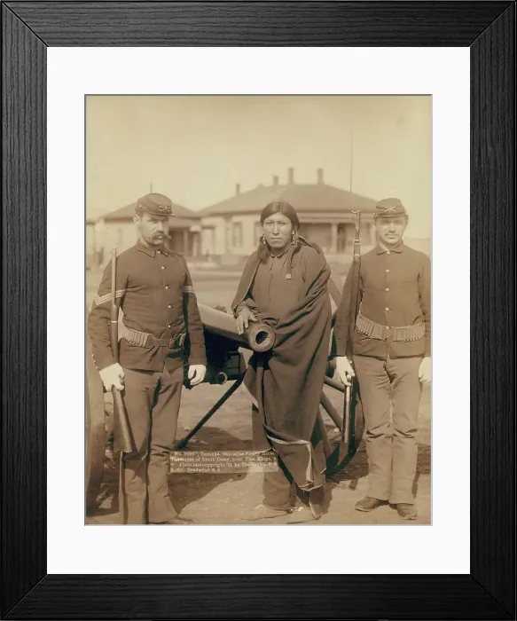 Framed Print : Tasunka, Ota (alias Plenty Horse[s]), the slayer of Lieut Casey, near Pine Ridge, SD, 1891. Creator: John C. H. Grabill