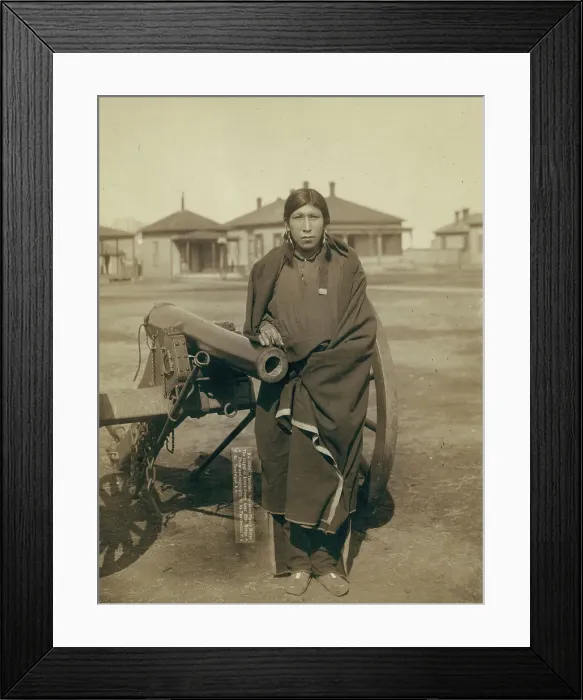 Framed Print : Tasunka, Ota (alias Plenty Horse[s]), the slayer of Lieut Casey, near Pine Ridge, SD, 1891. Creator: John C. H. Grabill