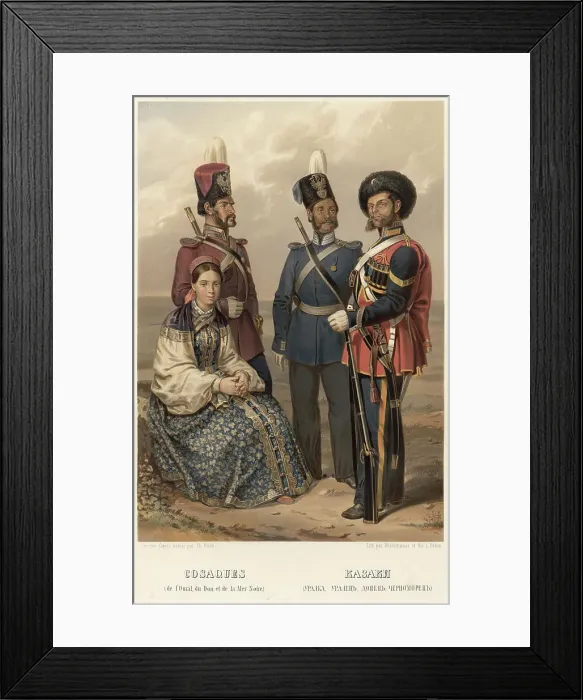 Framed Print : Cossacks (Uralka, Ural, Donetsk, Chernomoret), 1862. Creator: Karlis Huns Framed Print : Cossacks (Uralka, Ural, Donetsk, Chernomoret), 1862. Creator: Karlis Huns