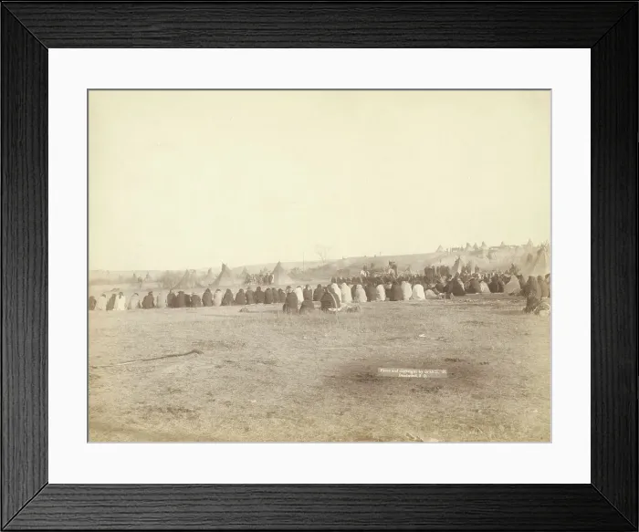 Framed Print : Indian Council in Hostile Camp, 1891. Creator: John C. H. Grabill