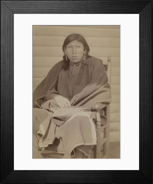 Framed Print : Tasunka, (alias Plenty Horse[s]) The slayer of Lieut Casey, near Pine Ridge, SD, 1891. Creator: John C. H. Grabill