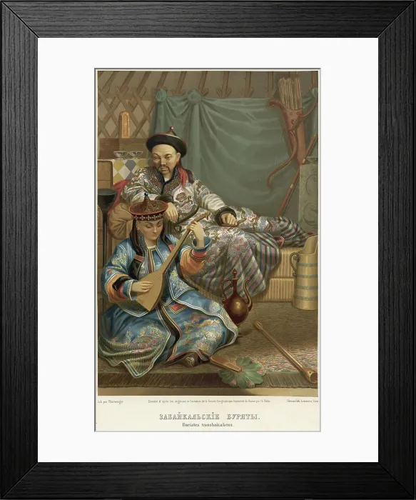 Framed Print : Transbaikal Buryats, 1862. Creator: Karlis Huns Framed Print : Transbaikal Buryats, 1862. Creator: Karlis Huns