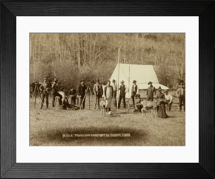 Framed Print : Engineers Corps camp and visitors, 1889. Creator: John C. H. Grabill Framed Print : Engineers Corps camp and visitors, 1889. Creator: John C. H. Grabill
