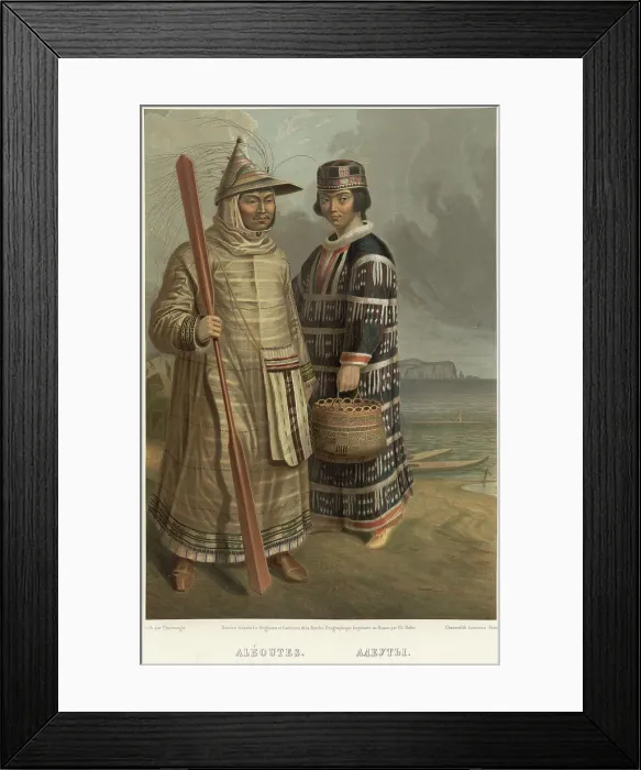 Framed Print : Aleuts, 1862. Creator: Karlis Huns Framed Print : Aleuts, 1862. Creator: Karlis Huns