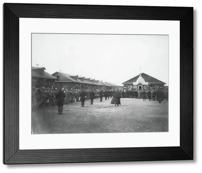 Framed Print : Prayer in a Prison Courtyard, 1890. Creator: Ivan Nikolaevich Krasnov