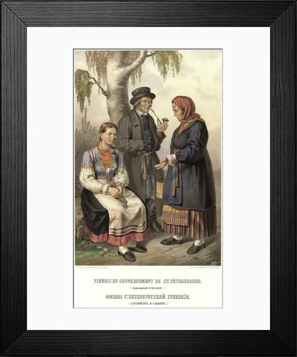 Framed Print : Finns of the St. Petersburg province. (Ayramoiset and Savakot), 1862 Creator: Karlis Huns Framed Print : Finns of the St. Petersburg province. (Ayramoiset and Savakot), 1862 Creator: Karlis Huns