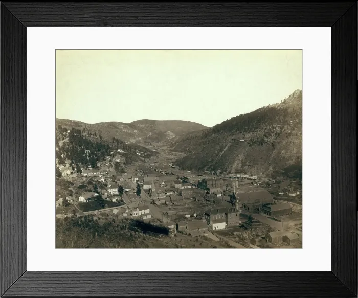 Framed Print : Deadwood, [SD] from Mrs Livingston's Hill, between 1887 and 1892. Creator: John C. H. Grabill