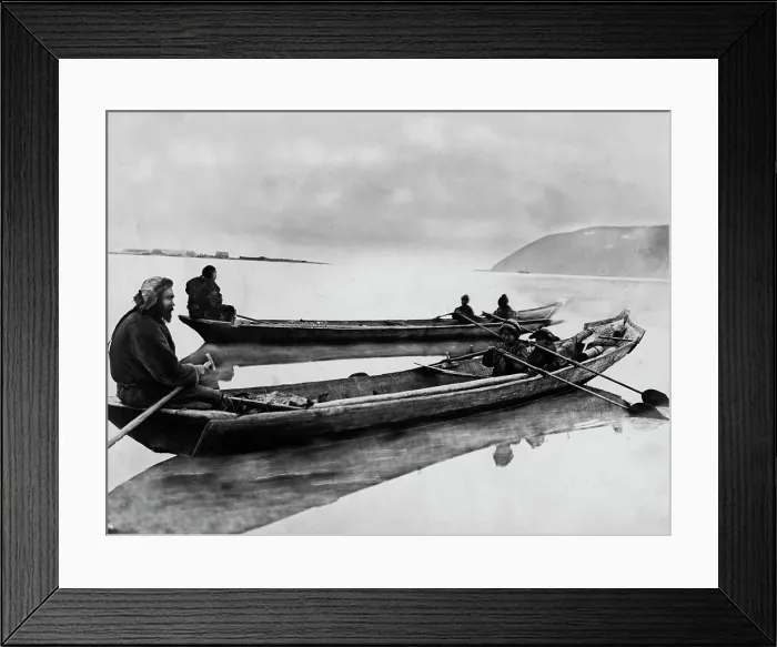 Framed Print : Gilyak boats, 1865-1871. Creator: VV Lanin Framed Print : Gilyak boats, 1865-1871. Creator: VV Lanin