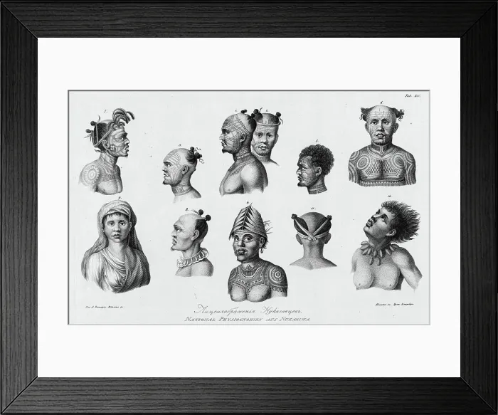 Framed Print : Nukagiva Natives, 1813. Creator: Ignaz Sebastian Klauber Framed Print : Nukagiva Natives, 1813. Creator: Ignaz Sebastian Klauber