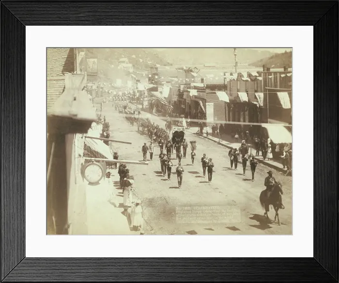 Framed Print : Celebrating Deadwood people celebrating the building of the largest reduction works of... 1888. Creator: John C. H. Grabill Framed Print : Celebrating Deadwood people celebrating the building of the largest reduction works of... 1888. Creator: John C. H. Grabill