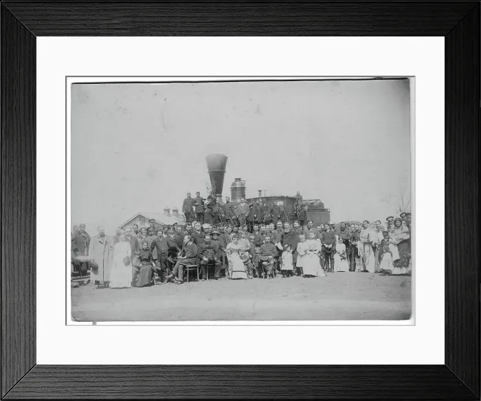 Framed Print : The first train in Irkutsk, 1898. Creator: AS Lavrentev Framed Print : The first train in Irkutsk, 1898. Creator: AS Lavrentev