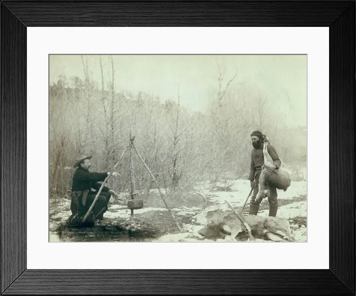 Framed Print : Hunting Deer A deer hunt near Deadwood in winter 87 and 88 Two miners McMillan and... 1888. Creator: John C. H. Grabill Framed Print : Hunting Deer A deer hunt near Deadwood in winter 87 and 88 Two miners McMillan and... 1888. Creator: John C. H. Grabill
