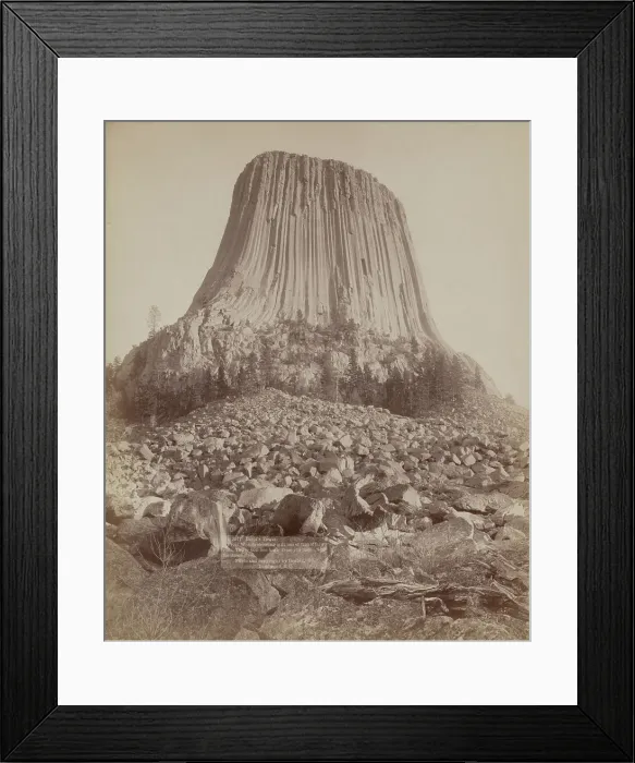 Framed Print : Devil's Tower From West side showing millions of tons of fallen rock Tower 800... 1890. Creator: John C. H. Grabill Framed Print : Devil's Tower From West side showing millions of tons of fallen rock Tower 800... 1890. Creator: John C. H. Grabill