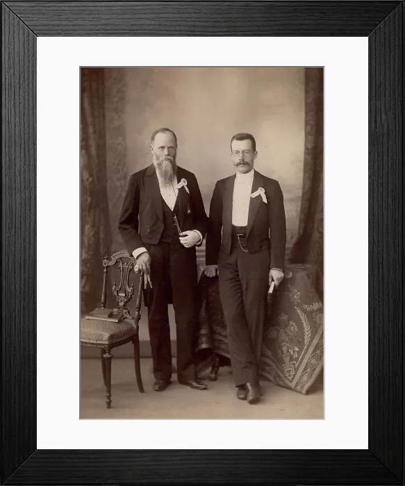 Framed Print : G.V. Yudin and V.I. Klochkov - bibliophile and St. Petersburg owner of an antique bookshop. 1890. Creator: Levitskii Framed Print : G.V. Yudin and V.I. Klochkov - bibliophile and St. Petersburg owner of an antique bookshop. 1890. Creator: Levitskii