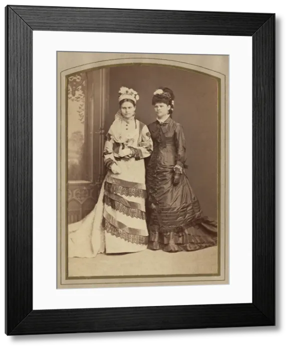 Framed Print : Photo of two young women, late 19th cent - early 20th cent. Creator: JD Malmberg Framed Print : Photo of two young women, late 19th cent - early 20th cent. Creator: JD Malmberg