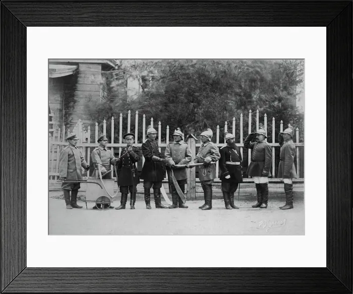 Framed Print : Irkutsk police fire brigade. Uniform: home uniform, fire-work uniform, dress uniform, 1894. Creator: R Prorokov Framed Print : Irkutsk police fire brigade. Uniform: home uniform, fire-work uniform, dress uniform, 1894. Creator: R Prorokov