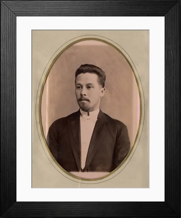 Framed Print : A young man in a civilian suit, late 19th cent - early 20th cent. Creator: PA Milevskii Framed Print : A young man in a civilian suit, late 19th cent - early 20th cent. Creator: PA Milevskii