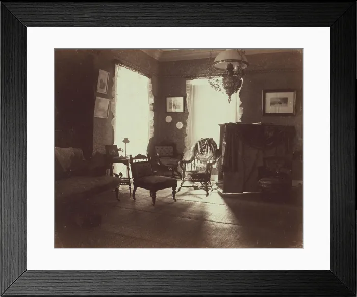 Framed Print : Corner of drawing room, facing south and west, Dom Smith, Vladivostok, Russia, 1899. Creator: Eleanor Lord Pray