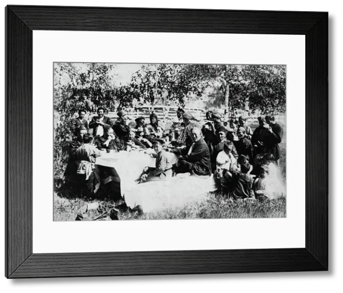 Framed Print : Family tea party, late 19th cent - early 20th cent. Creator: I Popov Framed Print : Family tea party, late 19th cent - early 20th cent. Creator: I Popov