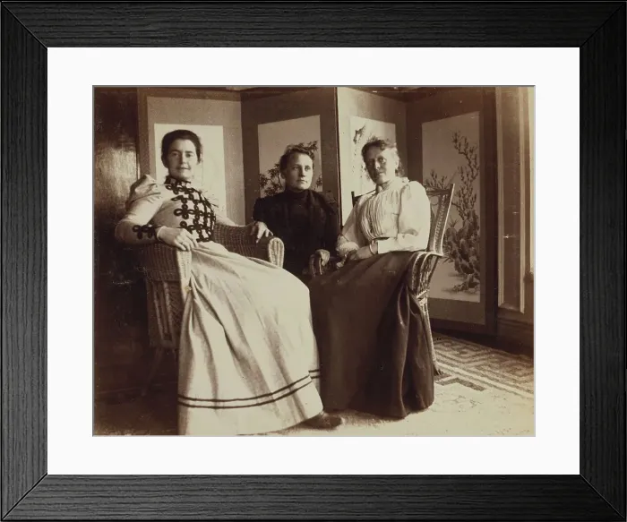 Framed Print : Three friends seated in the veranda room, Dom Smith, Vladivostok, Russia: Eleanor Pray... 1899. Creator: Frederick S. Pray Framed Print : Three friends seated in the veranda room, Dom Smith, Vladivostok, Russia: Eleanor Pray... 1899. Creator: Frederick S. Pray