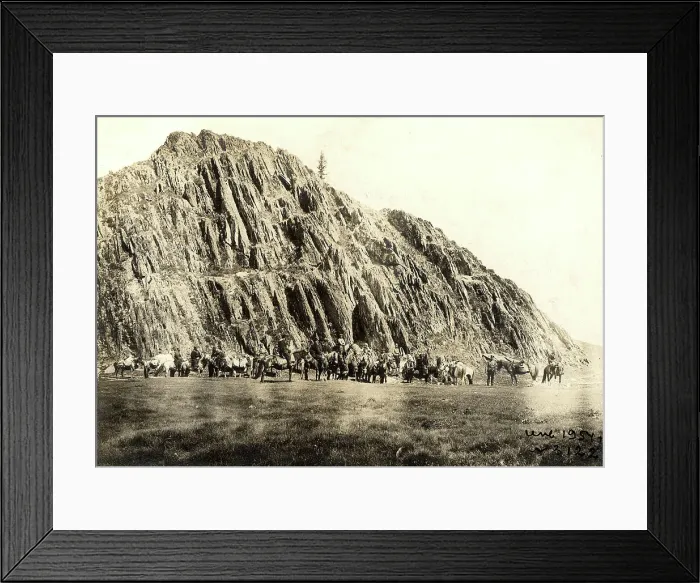 Framed Print : Expedition caravan in the Akkem River valley, 1895. Creator: Vasilii Vasilevich Sapozhnikov Framed Print : Expedition caravan in the Akkem River valley, 1895. Creator: Vasilii Vasilevich Sapozhnikov