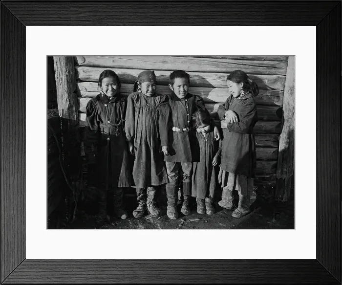 Framed Print : Buryat children, late 19th cent - early 20th cent. Creator: I Popov Framed Print : Buryat children, late 19th cent - early 20th cent. Creator: I Popov