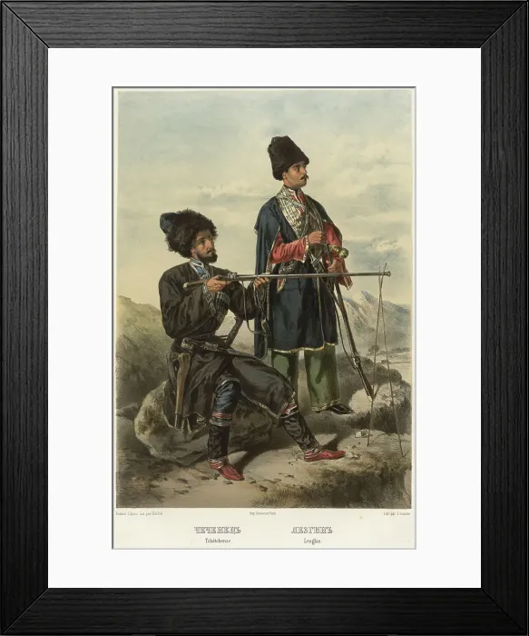 Framed Print : Chechen. Lezgin, 1862. Creator: Frants Taikhel Framed Print : Chechen. Lezgin, 1862. Creator: Frants Taikhel