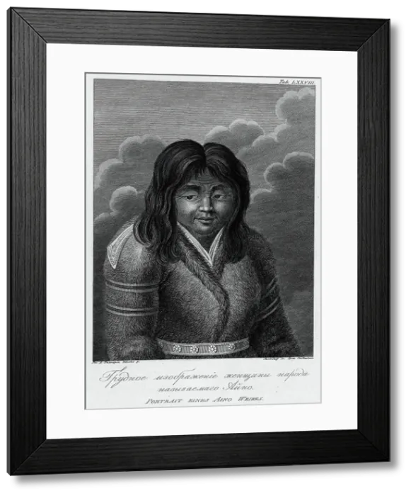 Framed Print : Illustration of an Ainu Woman, 1813. Creator: Jegor Skotnikoff Framed Print : Illustration of an Ainu Woman, 1813. Creator: Jegor Skotnikoff