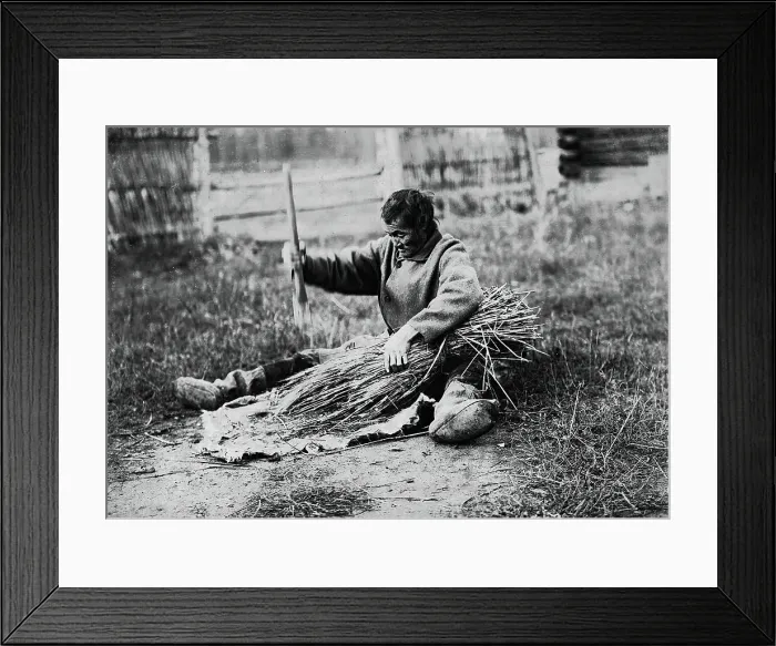 Framed Print : Threshing, late 19th cent - early 20th cent. Creator: I Popov Framed Print : Threshing, late 19th cent - early 20th cent. Creator: I Popov