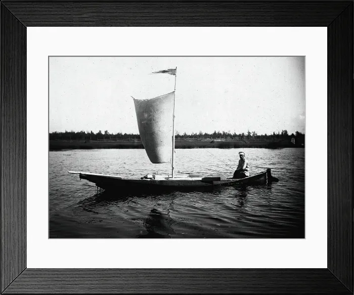 Framed Print : Sail Boat on the Lena River, 1890. Creator: Unknown Framed Print : Sail Boat on the Lena River, 1890. Creator: Unknown