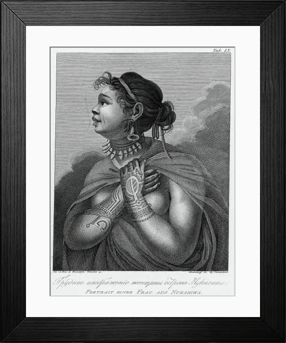 Framed Print : A Woman From Nukagiva Island, 1813. Creator: Jegor Skotnikoff Framed Print : A Woman From Nukagiva Island, 1813. Creator: Jegor Skotnikoff