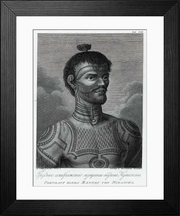 Framed Print : A Man From Nukagiva Island, 1813. Creator: Jegor Skotnikoff Framed Print : A Man From Nukagiva Island, 1813. Creator: Jegor Skotnikoff