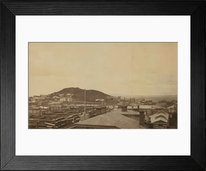Framed Print : View of Vladivostok, Russia, from the Dom Smith veranda, looking west towards the city... (1899?). Creator: Eleanor Lord Pray Framed Print : View of Vladivostok, Russia, from the Dom Smith veranda, looking west towards the city... (1899?). Creator: Eleanor Lord Pray