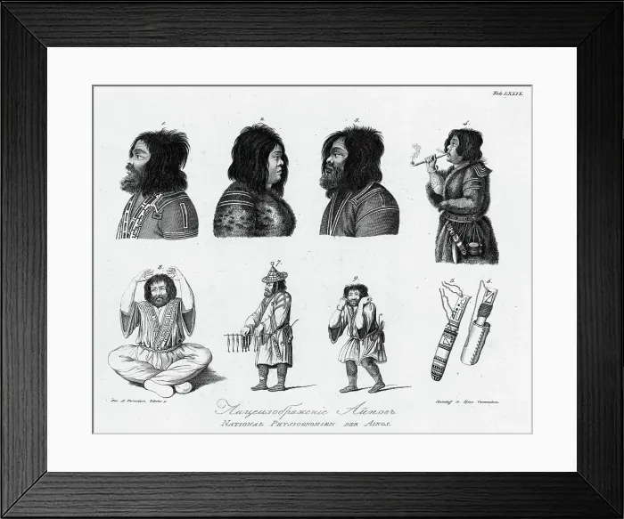 Framed Print : Ainu, 1813. Creator: Jegor Skotnikoff Framed Print : Ainu, 1813. Creator: Jegor Skotnikoff