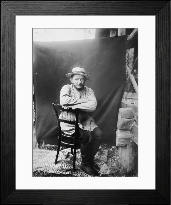 Framed Print : Portrait of a man, possibly the author of the album, 1890. Creator: Unknown Framed Print : Portrait of a man, possibly the author of the album, 1890. Creator: Unknown