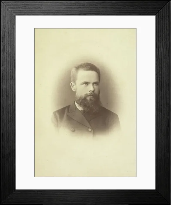 Framed Print : K Mikhailov, head-and-shoulders portrait, facing slightly right, between 1880 and 1886. Creator: Unknown Framed Print : K Mikhailov, head-and-shoulders portrait, facing slightly right, between 1880 and 1886. Creator: Unknown