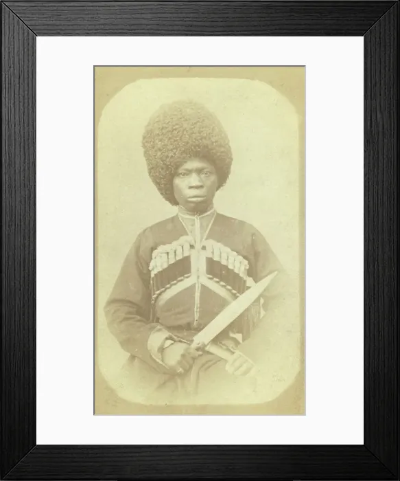 Framed Print : Three-quarter length portrait of man, seated, facing front, between 1870 and 1886. Creator: George Kennan Framed Print : Three-quarter length portrait of man, seated, facing front, between 1870 and 1886. Creator: George Kennan