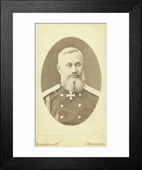 Framed Print : Petr Semenovich Vannovski, head-and-shoulders portrait, facing slightly... between 1880 and 1886. Creator: Vezenberg & Co. Petr Semenovich Vannovski, head-and-shoulders portrait, facing slightly... between 1880 and 1886 Framed Print : Petr Semenovich Vannovski, head-and-shoulders portrait, facing slightly... between 1880 and 1886. Creator: Vezenberg & Co. Petr Semenovich Vannovski, head-and-shoulders portrait, facing slightly... between 1880 and 1886