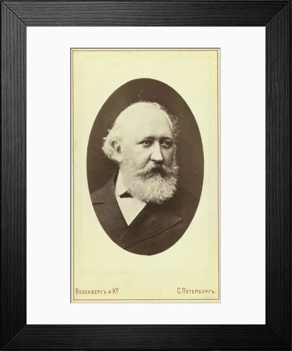 Framed Print : Filipp Vasilevich Ovsiannikov, head-and-shoulders portrait, facing... between 1880 and 1886. Creator: Unknown Framed Print : Filipp Vasilevich Ovsiannikov, head-and-shoulders portrait, facing... between 1880 and 1886. Creator: Unknown