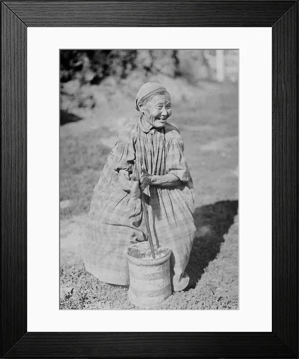 Framed Print : Butter churning, 1890. Creator: Unknown Framed Print : Butter churning, 1890. Creator: Unknown