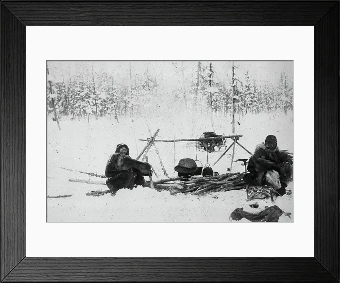 Framed Print : Bonfire in the woods, 1890. Creator: Unknown Framed Print : Bonfire in the woods, 1890. Creator: Unknown