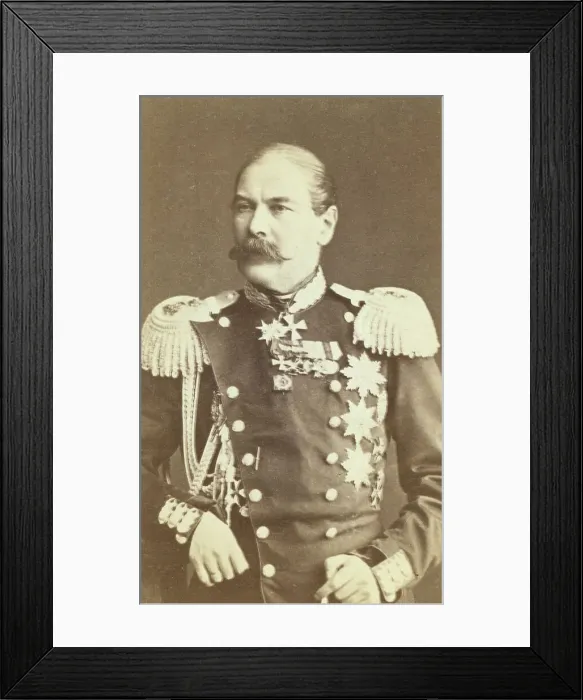 Framed Print : Eduard Ivanovich Totleben, half-length portrait, facing slightly left... between 1880 and 1886. Creator: Unknown Framed Print : Eduard Ivanovich Totleben, half-length portrait, facing slightly left... between 1880 and 1886. Creator: Unknown