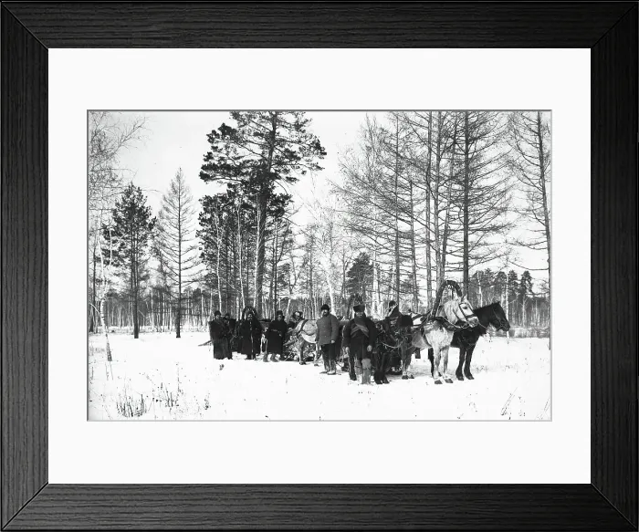 Framed Print : The convoy is in the woods, 1890. Creator: Unknown Framed Print : The convoy is in the woods, 1890. Creator: Unknown