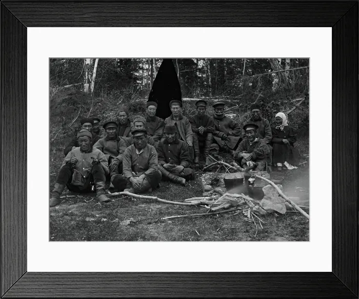 Framed Print : Lunch in the forest, 1890. Creator: Unknown Framed Print : Lunch in the forest, 1890. Creator: Unknown