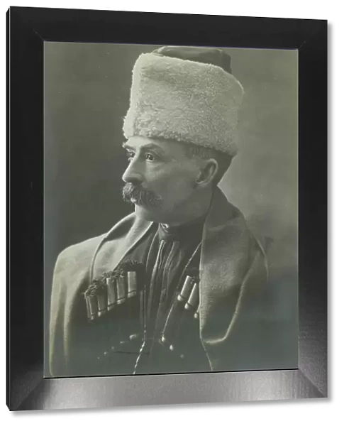 George Kennan wearing Georgian cossak uniform, half-length portrait... between 1870 and 1886. Creator: Unknown