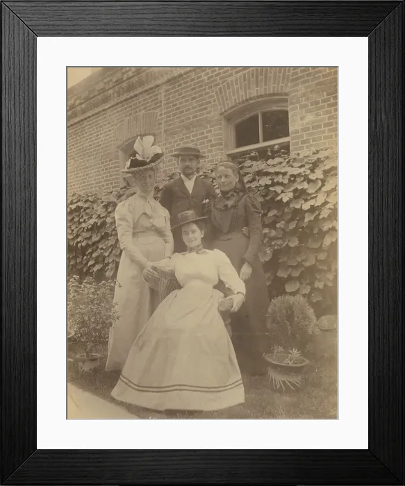 Framed Print : Nathalie F Lindholm, Frederick Pray, Sarah Smith (in mourning dress), and Eleanor Pray... 1899. Creator: Unknown Framed Print : Nathalie F Lindholm, Frederick Pray, Sarah Smith (in mourning dress), and Eleanor Pray... 1899. Creator: Unknown