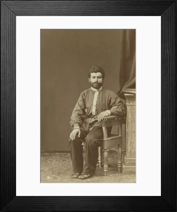 Framed Print : Full-length portrait of Armenian man, seated, facing front, between 1870 and 1886. Creator: Unknown Framed Print : Full-length portrait of Armenian man, seated, facing front, between 1870 and 1886. Creator: Unknown