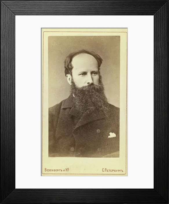 Framed Print : Vasily Vasilyevich Vereshchagin, head-and-shoulders portrait, facing... between 1880 and 1886. Creator: Unknown Framed Print : Vasily Vasilyevich Vereshchagin, head-and-shoulders portrait, facing... between 1880 and 1886. Creator: Unknown