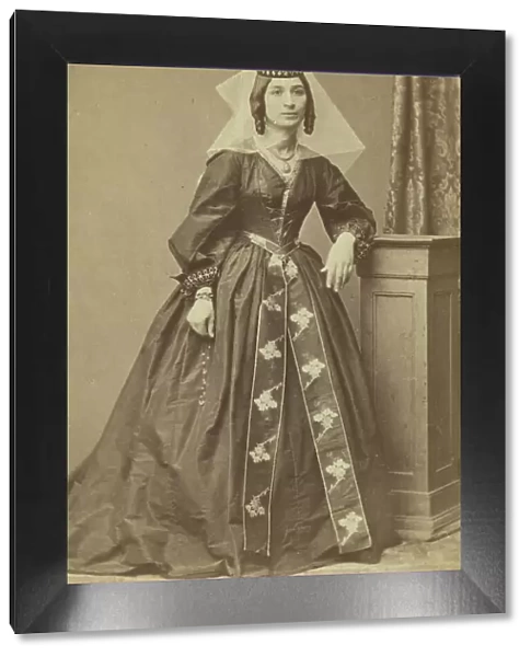 Full-length portrait of Georgian woman, facing slightly right, between 1870 and 1886. Creator: Unknown